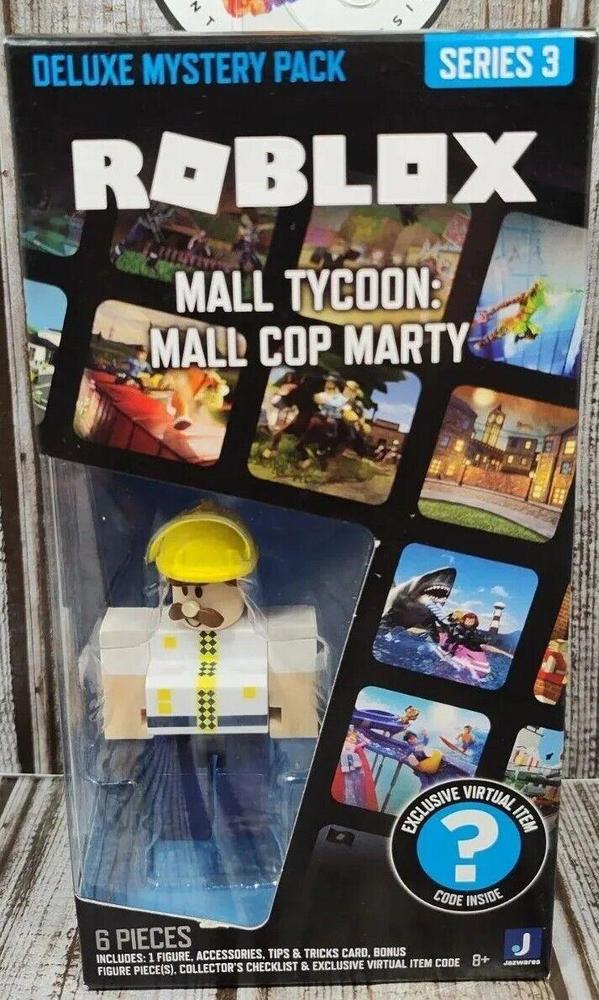 Roblox Deluxe Mystery Pack Series 3 Mall Tycoon: Mall Cop Marty With Code NIB